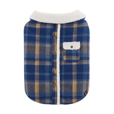 Tractor Supply Blue Plaid Fleece Dog Shacket