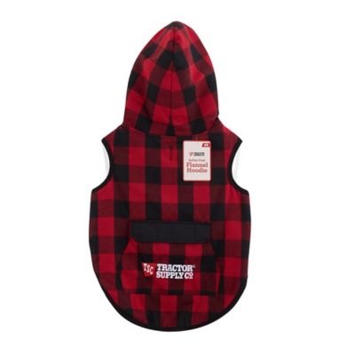 Tractor Supply Buffalo Plaid Flannel Dog Hoodie