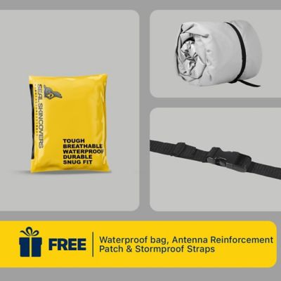 Image showing 7 th Seal Skin Covers All Weather Waterproof Motorcycle Cover with Night Reflective, 97 L x 42 W x 49 H in.