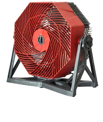 Image showing 1 th Hessaire 5100 CFM high velocity circulation floor fan, tiltable, hangable, 3 speed