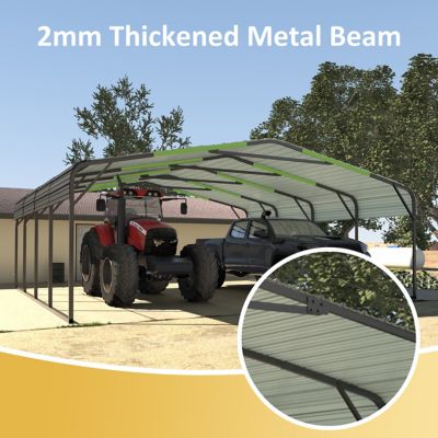 Image showing 5 th Veikous 20 x 20ft. Carport Galvanized Steel Car Canopy and Shelter, Gray
