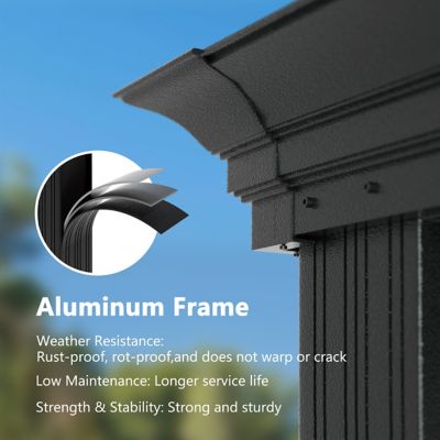 Image showing  14 x 12ft. Aluminum Double Hardtop Gazebo with Netting and Roof