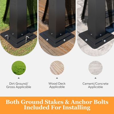 Image showing 7 th Veikous 12 x 12ft. Metal Double Hardtop Gazebo with Galvanized Steel Roof and Netting