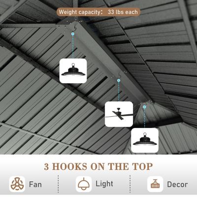 Image showing 7 th Veikous 16 x 12ft. Sunroom Aluminum Double Hardtop Gazebo with PC Mesh Screen