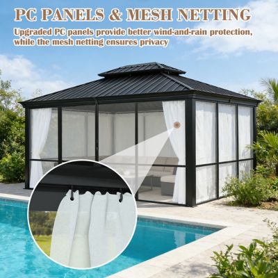 Veikous 10 x 12ft. Hardtop Sunroom Gazebo