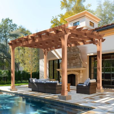 Veikous 14 x 12ft. Wooden Patio Pergola Outdoor Garden Gazebo