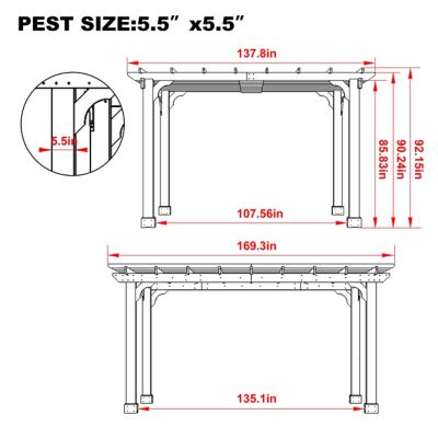 Image showing  14 x 12ft. Wooden Patio Pergola Outdoor Garden Gazebo