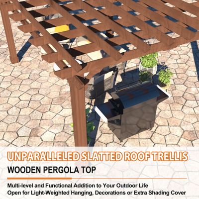 Image showing 5 th Veikous 14 x 12ft. Wooden Patio Pergola Outdoor Garden Gazebo