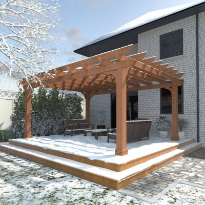 Image showing 8 th Veikous 14 x 12ft. Wooden Patio Pergola Outdoor Garden Gazebo