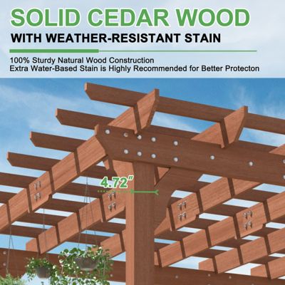 Image showing  14 x 10ft. Wooden Patio Pergola Outdoor Garden Gazebo