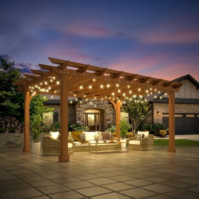 Image showing 7 th Veikous 14 x 10ft. Wooden Patio Pergola Outdoor Garden Gazebo