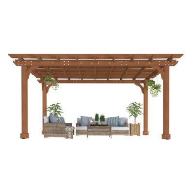 Image showing 8 th Veikous 14 x 10ft. Wooden Patio Pergola Outdoor Garden Gazebo