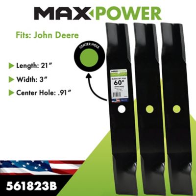 Image showing 1 th MaxPower 60 in. 3-Blade Set for John Deere Mowers Replaces TCU15881