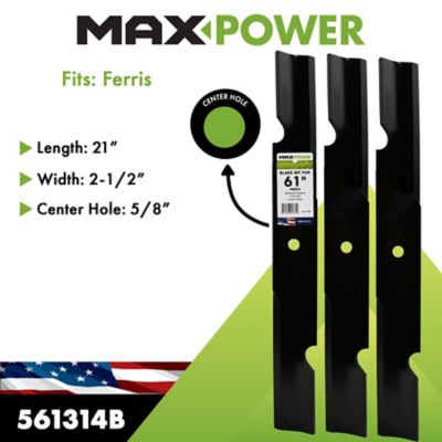 Image showing 1 th MaxPower 61 in. 3-Blade Set for Ferris Mowers Replaces 5101755