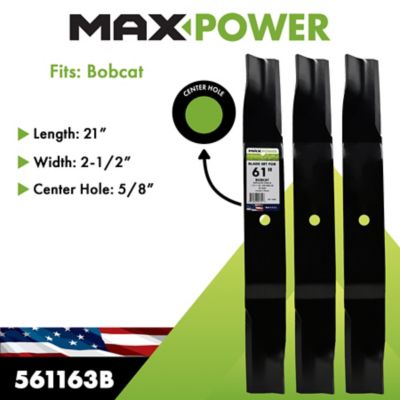 Image showing 1 th MaxPower 61 in. 3-Blade Set for Bobcat Mowers Replaces 112111-03, 438-0002-00, 438-0002-00, 50-3050, 71440006