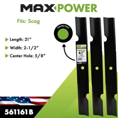 Image showing  61 in. 3 Blade Set for Scag, Ariens Mowers Replaces 05290000, 038-6080-00, 05290000, 482879