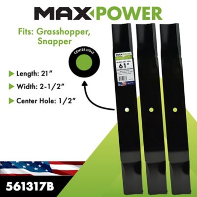 Image showing  61 in. 3-Blade Set for Grasshopper Mowers Replaces 82324, H-1667, 320242