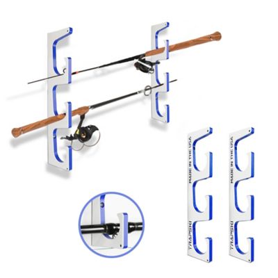 TRAPSKI Premium Fishing Rod Holder Rack Organizers 3 Slot Wall or Ceiling or Boat Mounted Fishing Rod Rack Stackable Storage