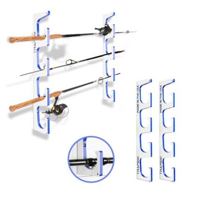 TRAPSKI Premium Fishing Rod Holder Rack Organizers 4 Slot Wall or Ceiling or Boat Mounted Fishing Rod Rack Stackable Storage
