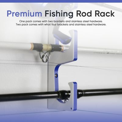 Image showing  Premium Fishing Rod Holder Rack Organizers 4 Slot Wall or Ceiling or Boat Mounted Fishing Rod Rack Stackable Storage