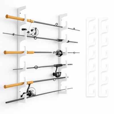 TRAPSKI Fishing Rod Holder Rack Organizers 6 Slot Wall or Ceiling or Boat Mounted Fishing Rod Rack Stackable Storage