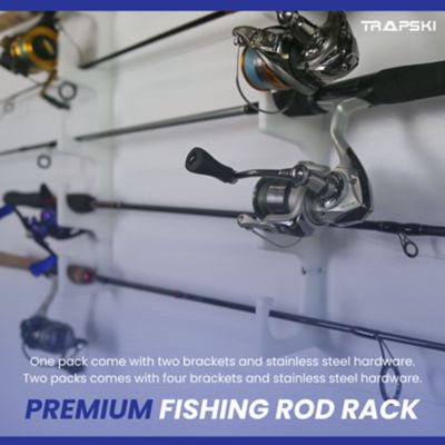 Image showing  Fishing Rod Holder Rack Organizers 6 Slot Wall or Ceiling or Boat Mounted Fishing Rod Rack Stackable Storage