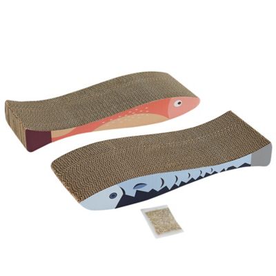 Paws & Claws Fish-Shaped Cardboard Cat Scratchers, 2 pk.