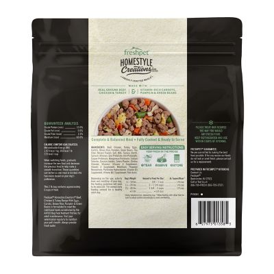 Image showing  Homestyle Creations Adult Beef, Chicken and Turkey Recipe with Brown Rice and Veggies Fresh Dog Food, 2 lb.