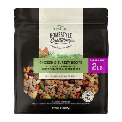 Freshpet Homestyle Creations Chicken & Turkey Recipe Fresh Dog Food, 2 lb. Bag