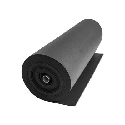 Image showing  48 x 300in. Black Rubber Utility Mat, Slip-Resistant, 0.31 in. Thick for Garages, Gyms, Workshops, Stalls and More