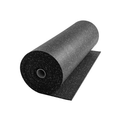 Image showing  48 x 180in. Gray Speckled Rubber Utility Mat, Slip-Resistant, 0.31 in. Thick for Garages, Gyms, Workshops, Stalls & More