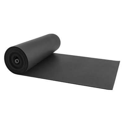 Image showing  48 x 600in. Black Rubber Utility Mat, Slip-Resistant, 0.31 in. Thick for Garages, Gyms, Workshops, Stalls and More