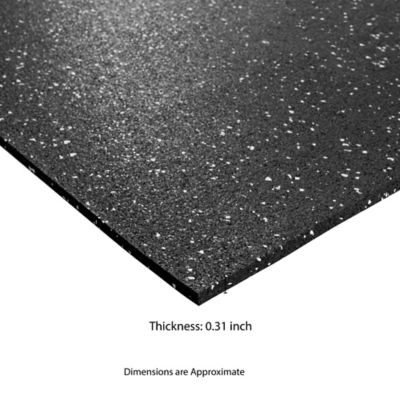 Image showing  48 x 600in. Gray Speckled Rubber Utility Mat, Slip-Resistant, 0.31 in. Thick for Garages, Gyms, Workshops, Stalls & More