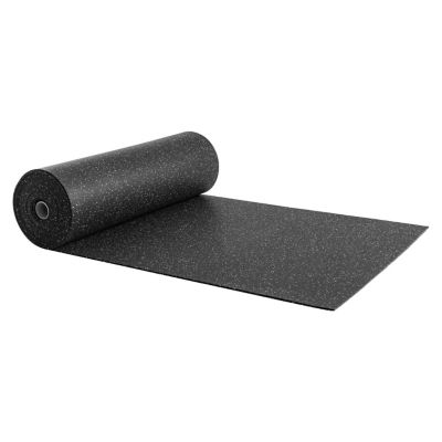 Image showing  48 x 600in. Gray Speckled Rubber Utility Mat, Slip-Resistant, 0.31 in. Thick for Garages, Gyms, Workshops, Stalls & More