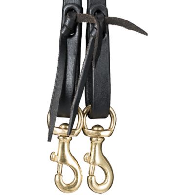 Image showing 1 th Tough1 Harness Leather Roping Reins with Snap Ends