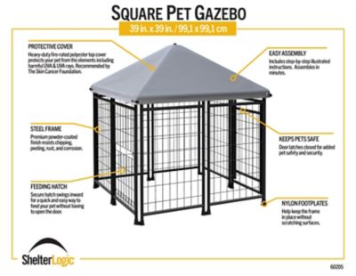 Image showing  3 x 3 x 3 ft Grey Pet Gazebo
