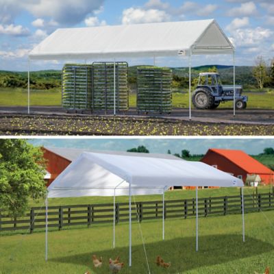 Image showing 2 th ShelterLogic 10 x 20 x 10 ft White 6 Leg AG Canopy