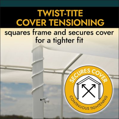 Image showing 4 th ShelterLogic 10 x 20 x 10 ft White 6 Leg AG Canopy