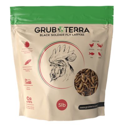 GrubTerra Black Soldier Fly Larvae for Chickens - Dried BSFL Poultry Treat