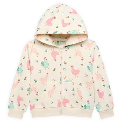 John Deere Tg Happy Chickens Aop Zip Up Hoodie
