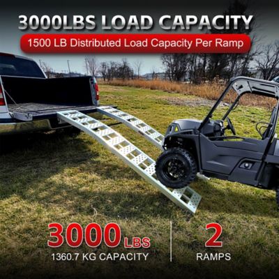 Image showing  90 x 12in. Arched Aluminum Ramp 3,000 lb. Capacity