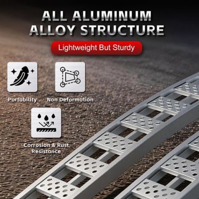 Image showing  90 x 12in. Arched Aluminum Ramp 3,000 lb. Capacity