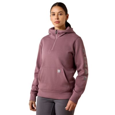 Ariat Women's Rebar Lightweight Logo 1/2 Zip Hoodie