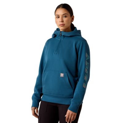 Ariat Women's Rebar Lightweight Logo 1/2 Zip Hoodie