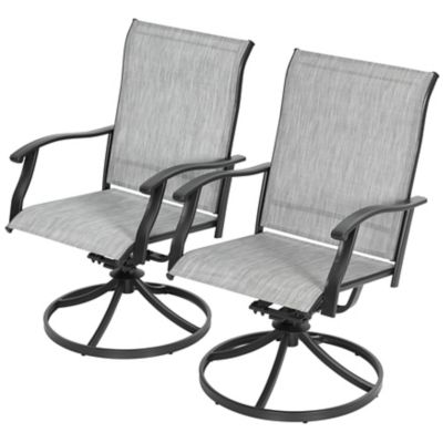 Nuu Garden 2 pc. Outdoor Textilene Swivel Chair