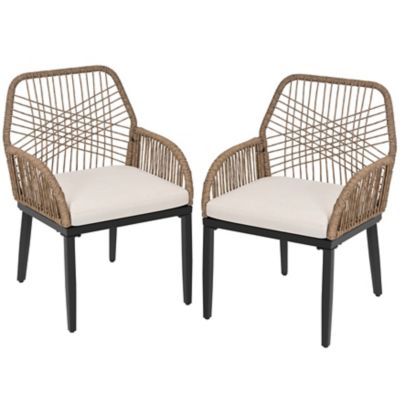 Nuu Garden 2 pc. Wicker Dining Chair with Cushion
