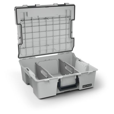 DECKED Halfrack 32, D-Co Case, Includes One D-Co Tray, Cool Gray with Black Latches