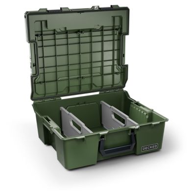 DECKED Halfrack 32, D-Co Case, Includes One D-Co Tray, Ranger Green with Black Latches