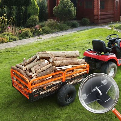 Image showing  ATV Dump Trailer 1500lbs 15cu ft Steel Tow-Behind Cart Removable Sides 2 Tire