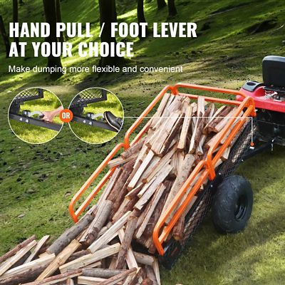 Image showing  ATV Dump Trailer 1500lbs 15cu ft Steel Tow-Behind Cart Removable Sides 2 Tire